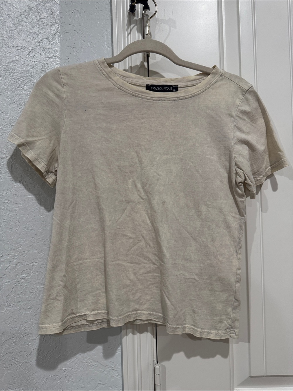 Light Cream Short-Sleeve Crewneck Tee